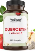 Quercetin 500 mg hochdosiert (180 Kapslen) mit Vitamin C -